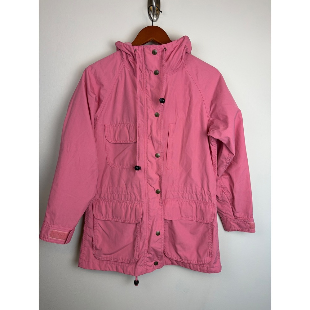 Eddie Bauer Parka Jacket Small Pink Vintage Gorpcore Hooded Utility Zip Up Coat